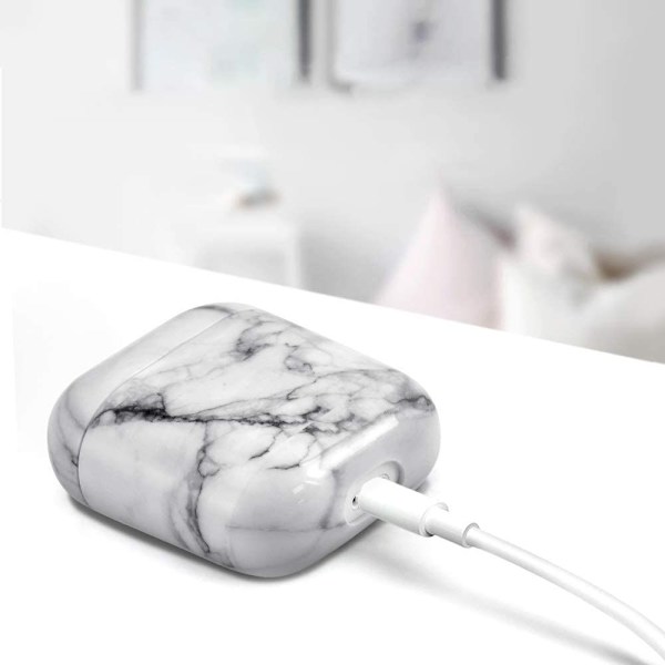 Skyddande fodral kompatibelt med AirPods 1&2,[Hård PC] [2-pack] Marmorerat Airpods fodralomslag Stötsäkert bärbart fodraltillbehör för AirPo-