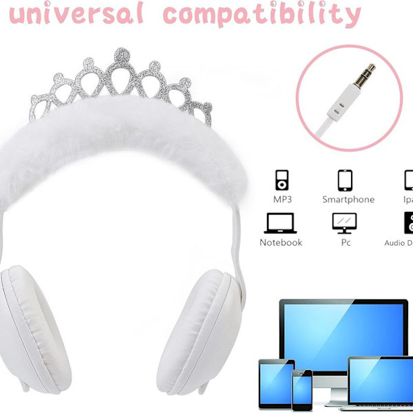 Crown Plys Hovedtelefoner Børne Headset Plys Musik Gave