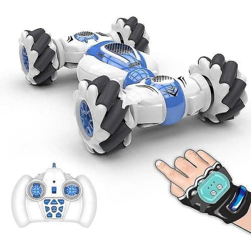 Blå S-012 RC Stuntbil Fjärrkontroll Klocka Gester Sensor
