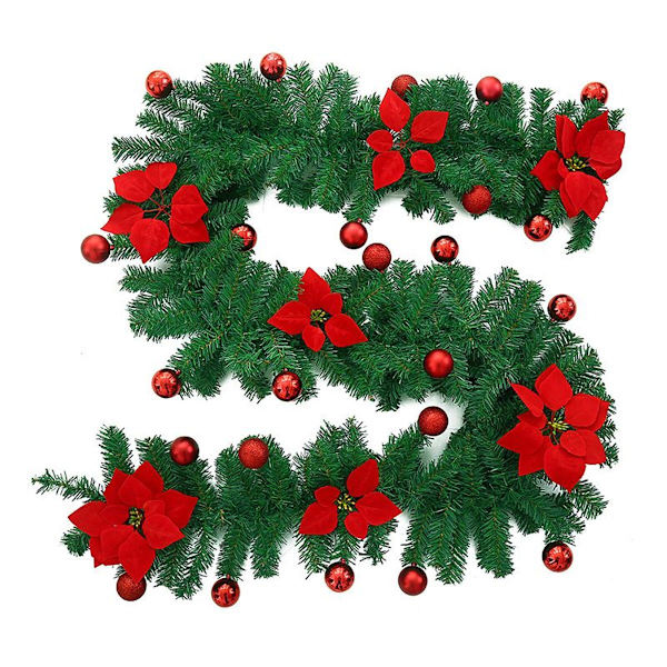 Julekrans med LED-fe lys 270cm juleguirlande KLB