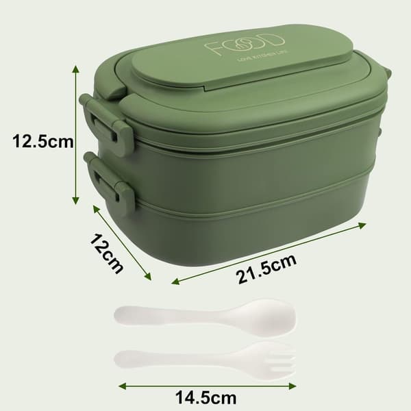 OITUGG 2-lags matboks 1550 ml matboks med 3 rom og bestikk - KLB