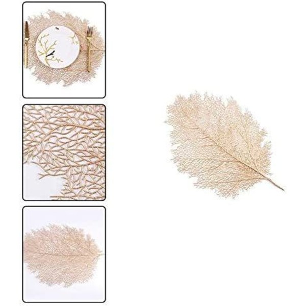 Placering Coral Twigs Placering Varmebestandig Placering Underlag til Køkken Hjem Restaurant Spisebord Guld
