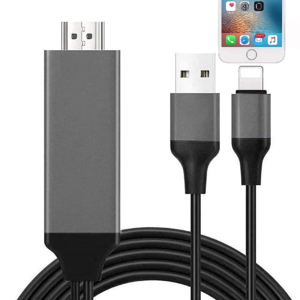 Apple MFi-certifierad] Lightning till HDMI-kabeladapter Svart