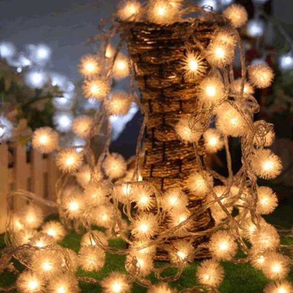 Paristokäyttöiset LED-lumipallo-valosarjat, 30 lämpimän valkoista