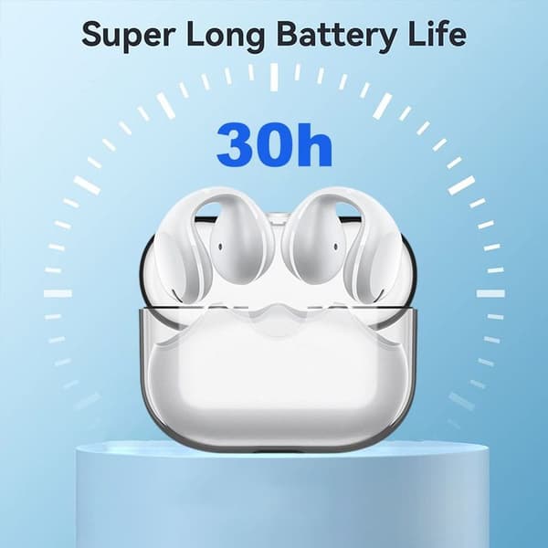 Öronklämma benledning hörlurar hörlurar Bluetooth 5.2, vit