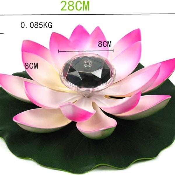 Solar Power Floating Lotus Flower LED Accent Light for