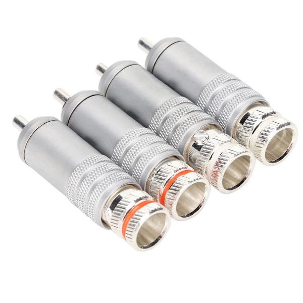 4 stk RCA-plugger sølvbelagt HiFi lodde RCA-plugger KLB