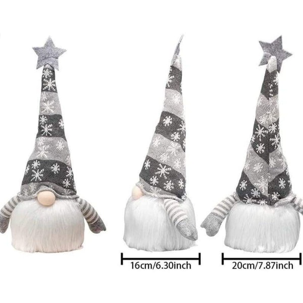 Illuminated Christmas Gnome Santa, Nordic Xmas Decoration Ha Grey KLB