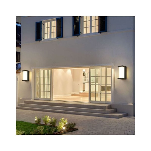 Moderni LED-seinävalaisin 30W, vedenpitävä IP65, sopii sisä- ja ulkokäyttöön, malli C suuri neutraali valo 4000K Mitat: 14x14x30cm KLB
