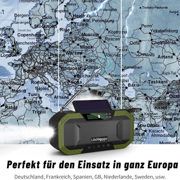 Hätäradio Roiskevesitiivis Bluetooth-kaiutin Kannettava