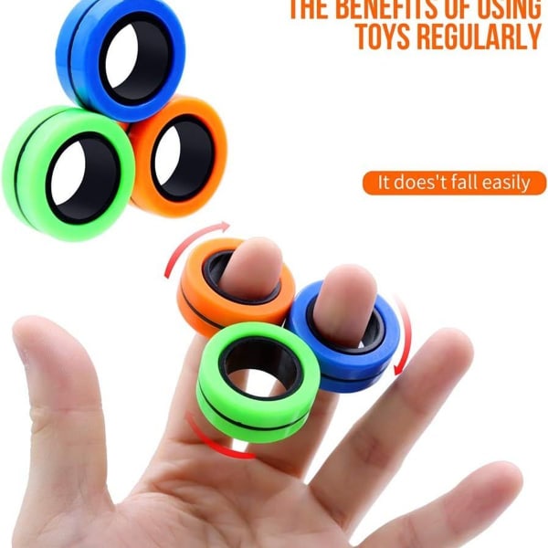 Magnetiske ringe Fidget Toys - Stress Relief and Decompression KLB
