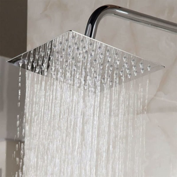 10 tommers/25 cm fast dusjhode, krom 304 rustfritt stål fast diffusor dusjhode, baderomstilbehør KLB