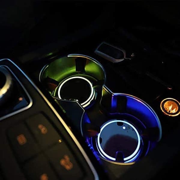 LED koppholderlys, 2 stk vanntett coasters 7 farger KLB