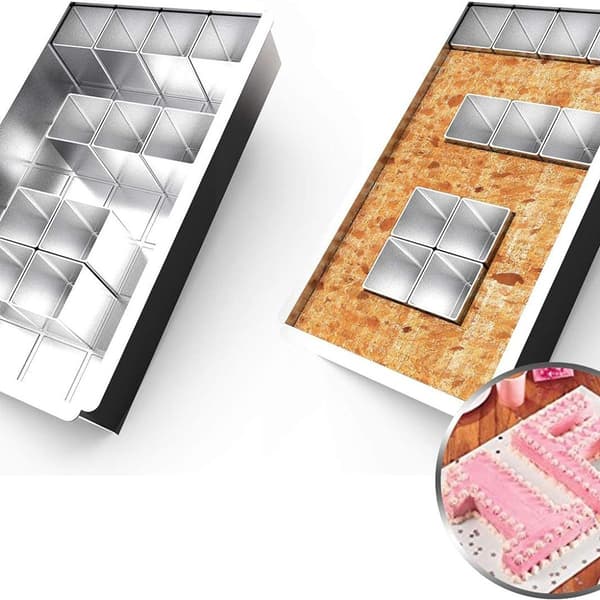 Justerbar nonstick aluminiumskakeform for store bokstaver