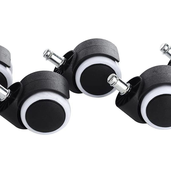 5 x harde gulvstøtter, svingbare stolruller, 11 mm / 48 mm, hjulsett for kontorstol KLB