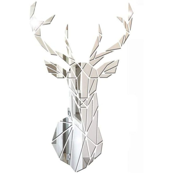 3D Mirror Deer Wall Stickers, Tredimensjonale Wall Stickers, Decals, DIY KLB