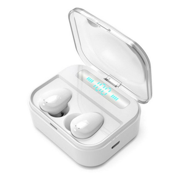TWS Bluetooth 5.0 ørepropper True Wireless Stereo hodetelefoner hvite