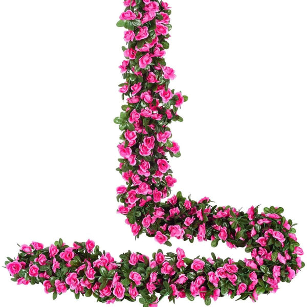 4 stycken konstgjord rosgirlang, 220 cm falsk rosenranka blomstergirlang KLB