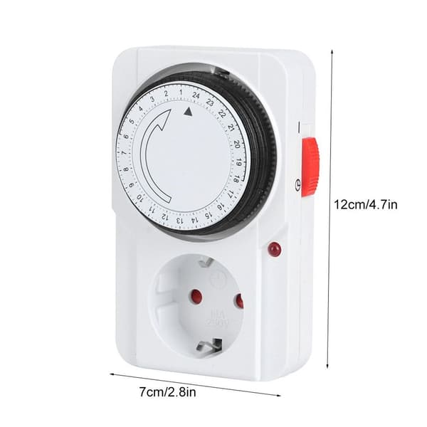 Timer-kontakt, mekanisk 24-timers plugg-inn stikkontakt-timer KLB