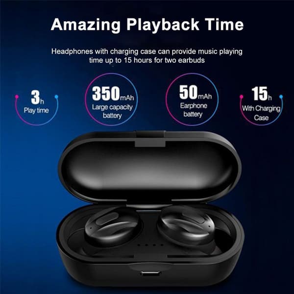 Bluetooth 5.0-hodetelefoner, True Wireless-hodetelefoner med mikrofon, TWS i øret