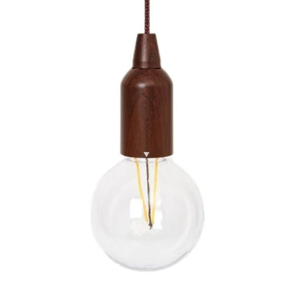 Nattlys med trækledning til campingtelt, stil: stor rund lampe