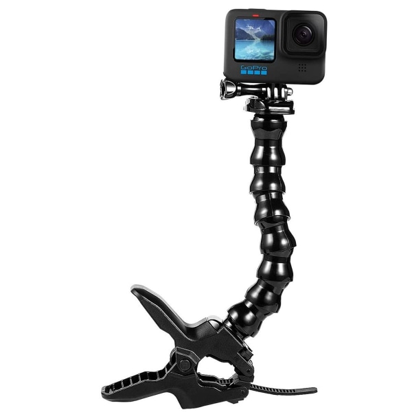 Jaws Flex Clamp Mount med Gooseneck Kompatibel med GoPro Hero KLB