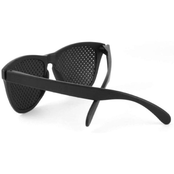 Pinhole-briller, sorte pinhole-briller, mesh-briller med sammenleggbare stenger for øyet KLB