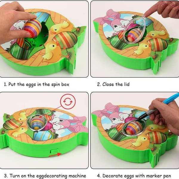 Påskeæg dekorationssæt, påskeæg maker med spinner, æg maler