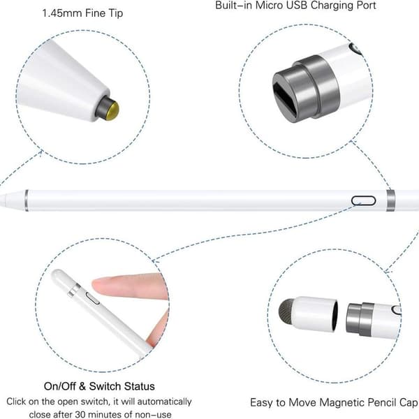 Aktiv stylus pen, kompatibel med iOS og Android