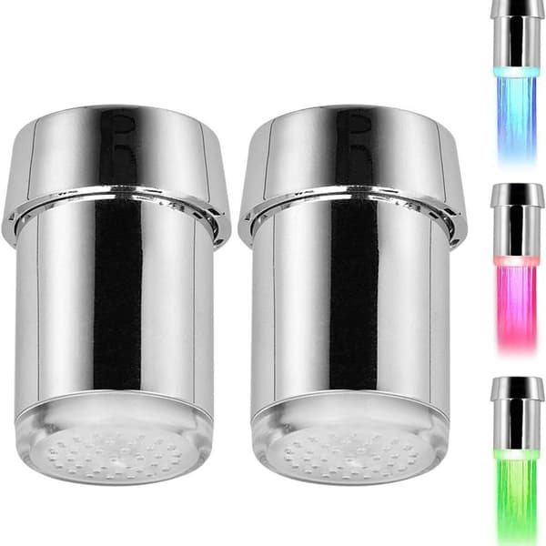2-pack färgglada LED-kranar med 3 KLB