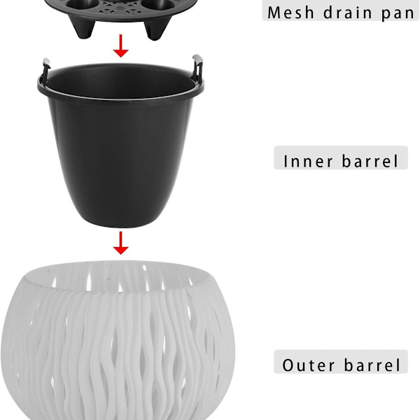 Vita Hängande Planteringskrukor för Inomhusväxter med Dränering