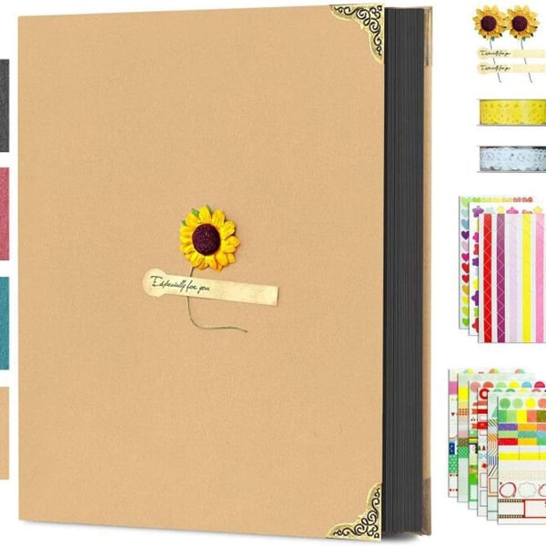 Fotoalbum att designa själv, klippbok fotobok med presentförpackning, DIY foto KLB