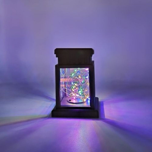 Aurinkokennoinen LED-tähtipalatsi-lyhty, joulukoriste, retrokuparilankajouluvalot