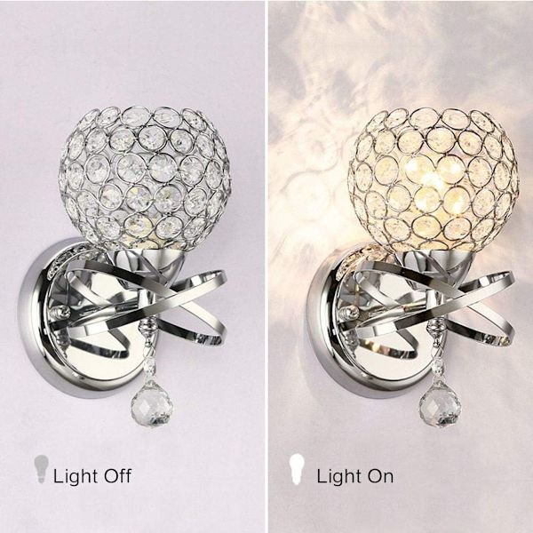 Moderne kreativ krystall LED vegglampe vegglys for soverom stue KLB