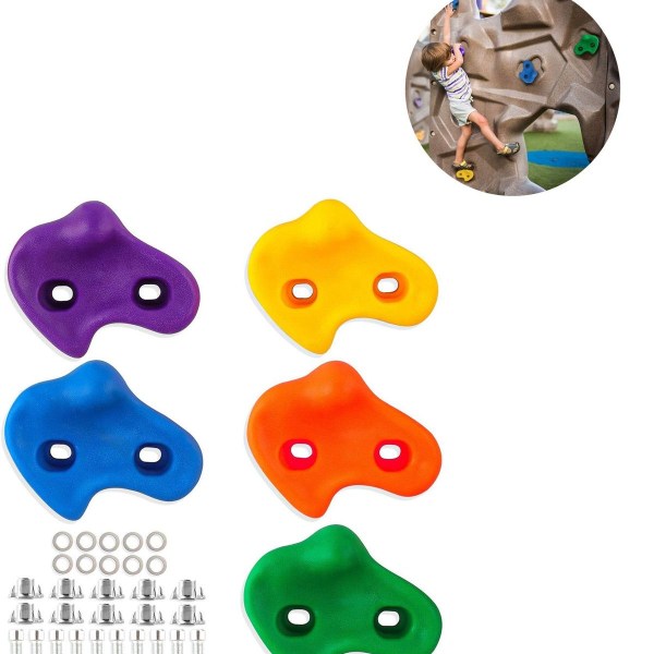 Barnklätterhållare, klätterstenar, klätterhållare set, 10 stycken färgad KLB