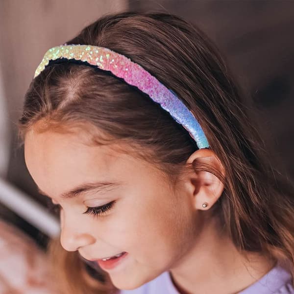 Glitter pandebånd til piger, regnbue stjerne hårbånd til de små