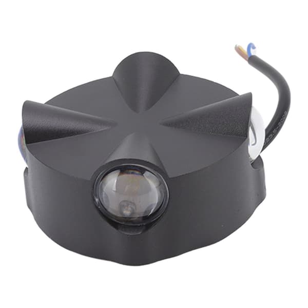 LED væglampe, rund, aluminium, sort, industriel stil KLB
