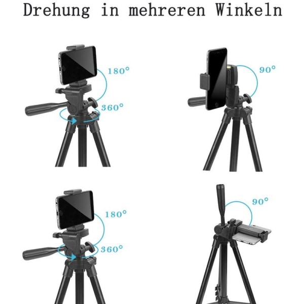 Kamerastativ, iPhone-stativ, med mobiltelefonholder og Bluetooth-fjernkontroll