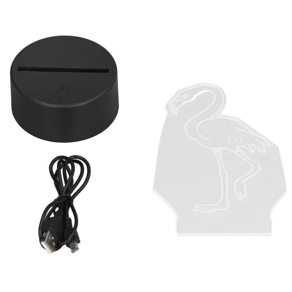 Farve 3D lys sød fugl touch switch LED natlys USB KLB