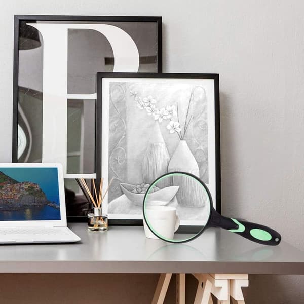Stor 10x forstørrelsesglas, krystalklar visning