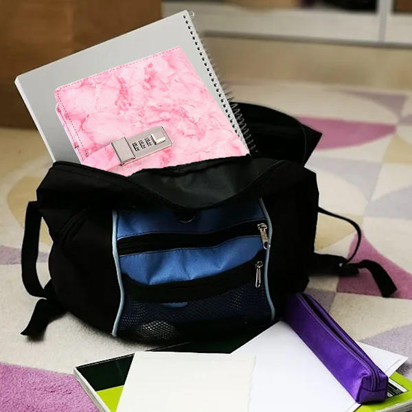 Dagbog med lås, dagbog med kodelås til kvinder, dagbog med pink