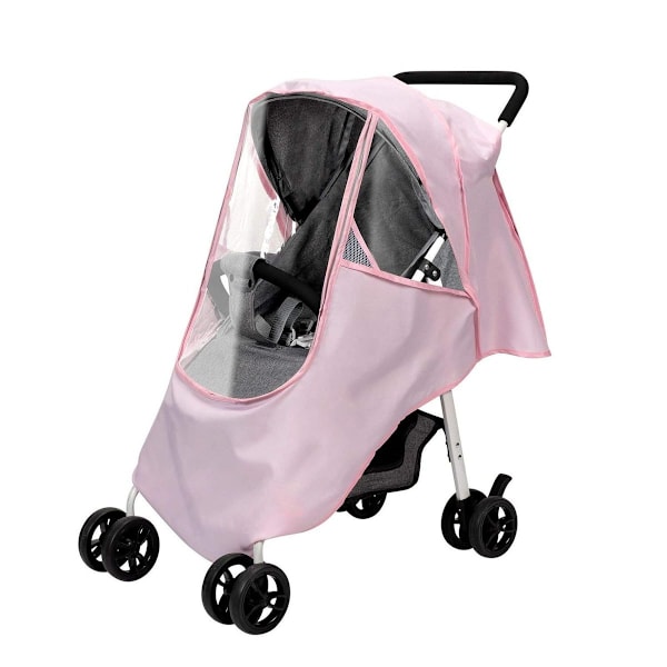 Regnskydd och myggnät till barnvagn, väderskydd rosa KLB