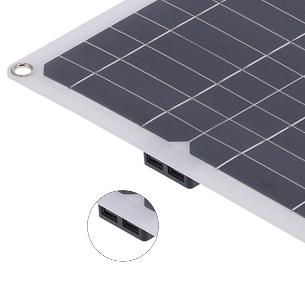 Fleksibelt 23W solpanel-kit med dobbelt USB og DC-udgange KLB