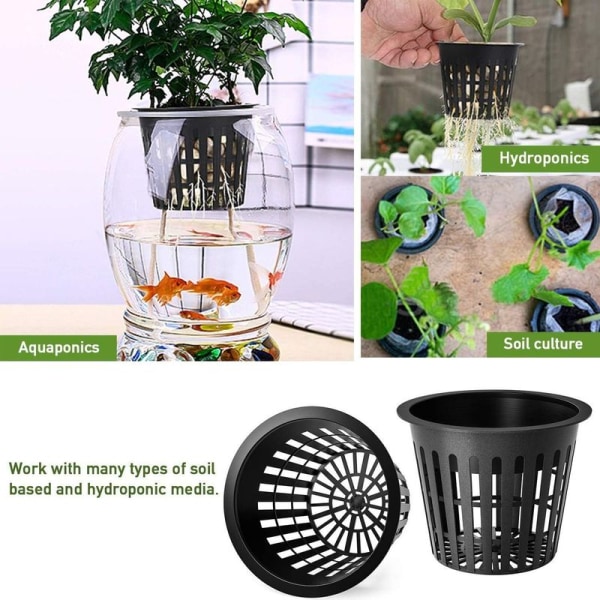 Hydroponic baskets av plast Pot Gjenbrukbar hydroponic planting