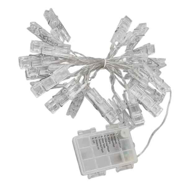 LED-fotoklips, 20 LED-er, 2 m, 8 lysmoduser, PC-materiale, romantisk KLB