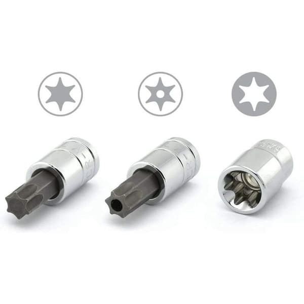 T8-T55 Torx-bitssett med meiselkasse