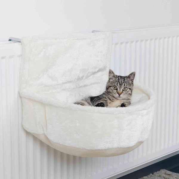 Kattbädd för element, kattvärmare liggplats, katthängmatta & färg: vit KLB