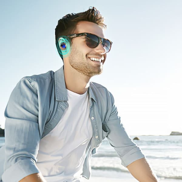Trådløse Bluetooth 5.0 in-ear-hovedtelefoner, IPX7 vandtætte, sorte blå