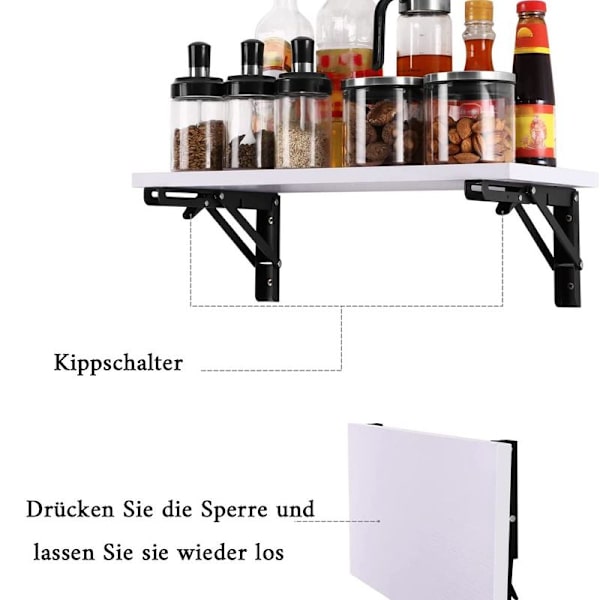 Fällbart konsolbord, 2 stycken kraftiga fällbara bord väggfällbara hyllkonsoler