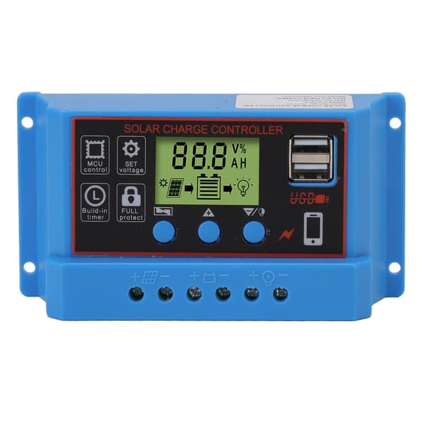 12V 24V solcellelader LCD-skjerm solcellepanel KLB